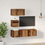 Casa si Gradina - Mobilier - Seturi de mobilier - Seturi living - Set unitate TV Altele cu depozitare cu usa 4 pcs Lemn vechi 60 x 30 x 30 cm - Infinity.ro