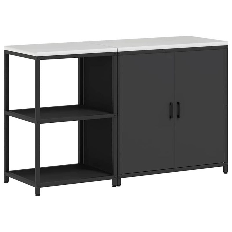 Casa si Gradina - Mobilier - Comode si corpuri - Corpuri bucatarie - Set de depozitare pentru bucatarie 2 pcs Negru 150 x 50 x 92 cm - Infinity.ro