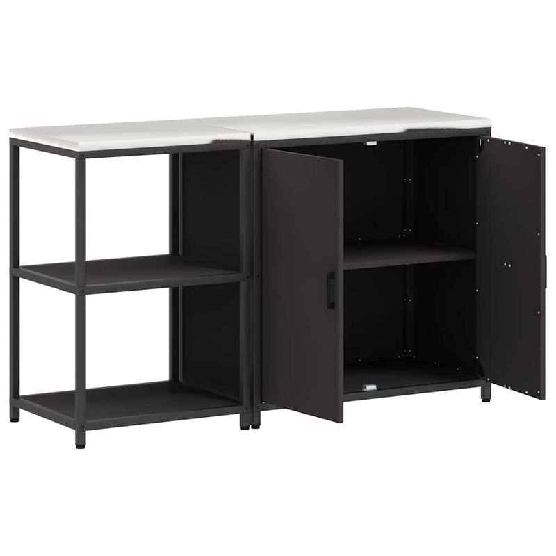 Casa si Gradina - Mobilier - Comode si corpuri - Corpuri bucatarie - Set de depozitare pentru bucatarie 2 pcs Negru 150 x 50 x 92 cm - Infinity.ro