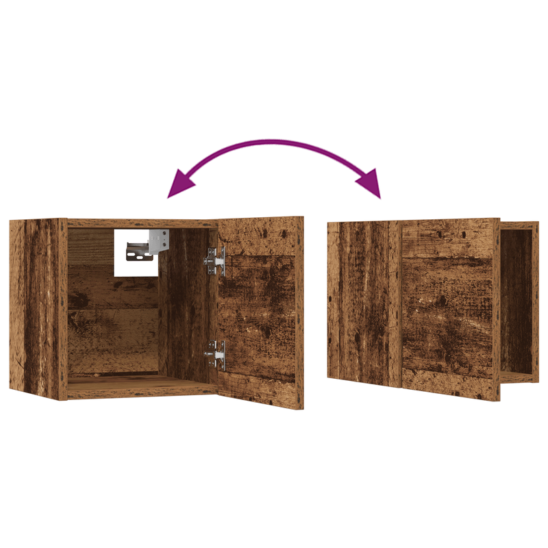 Casa si Gradina - Mobilier - Seturi de mobilier - Seturi living - Set unitate TV Altele cu depozitare cu usa 4 pcs Lemn vechi 60 x 30 x 30 cm - Infinity.ro