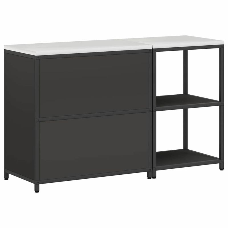 Casa si Gradina - Mobilier - Comode si corpuri - Corpuri bucatarie - Set de depozitare pentru bucatarie 2 pcs Negru 150 x 50 x 92 cm - Infinity.ro