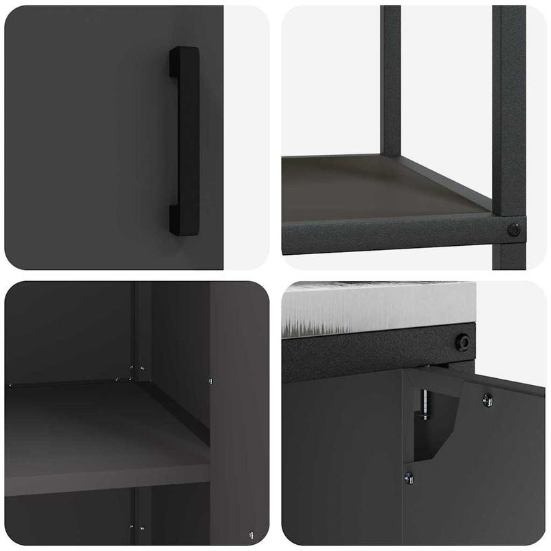 Casa si Gradina - Mobilier - Comode si corpuri - Corpuri bucatarie - Set de depozitare pentru bucatarie 2 pcs Negru 150 x 50 x 92 cm - Infinity.ro