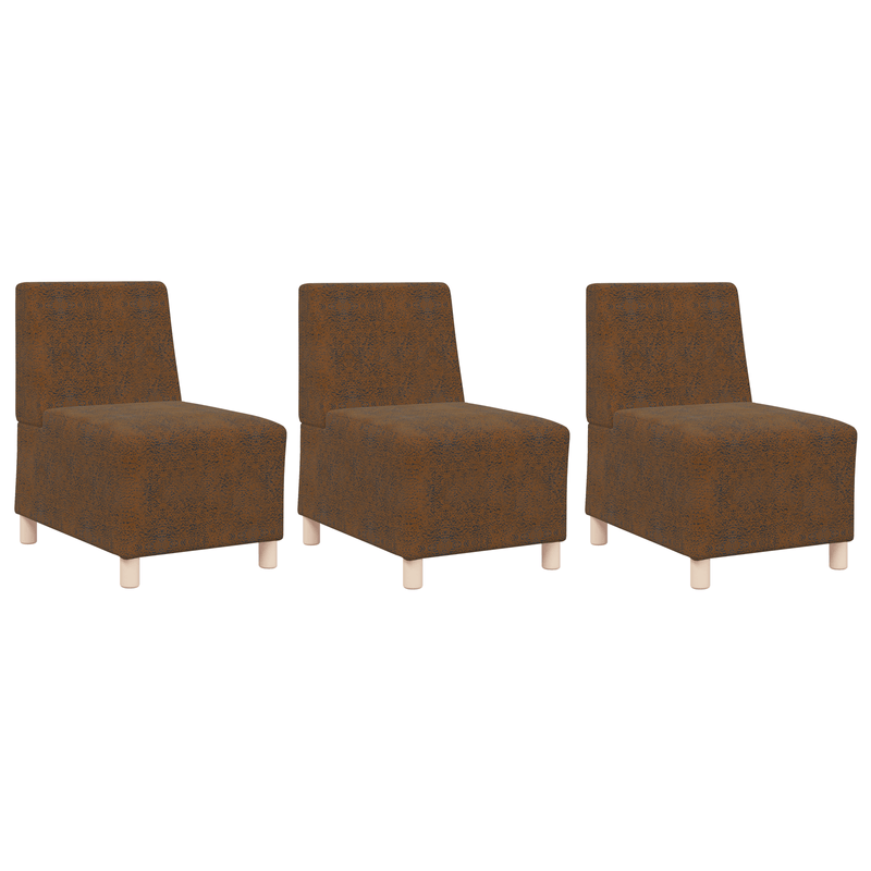 Casa si Gradina - Mobilier - Scaune si fotolii - Fotolii - Fotoliu cu perna 3 pcs Maro 55 cm Piele ecologica de suede - Infinity.ro