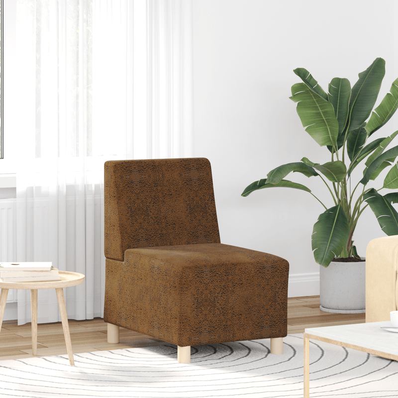 Casa si Gradina - Mobilier - Scaune si fotolii - Fotolii - Fotoliu cu perna 3 pcs Maro 55 cm Piele ecologica de suede - Infinity.ro