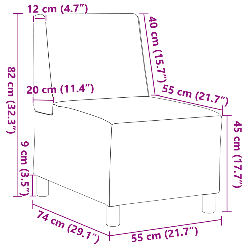Casa si Gradina - Mobilier - Scaune si fotolii - Fotolii - Fotoliu cu perna 3 pcs Maro 55 cm Piele ecologica de suede - Infinity.ro