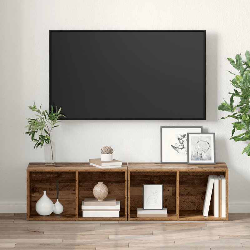 Casa si Gradina - Mobilier - Comode si corpuri - Comode - Set comoda TV 2 pcs Lemn Vechi 37 x 35 x 107 cm Lemn compozit - Infinity.ro