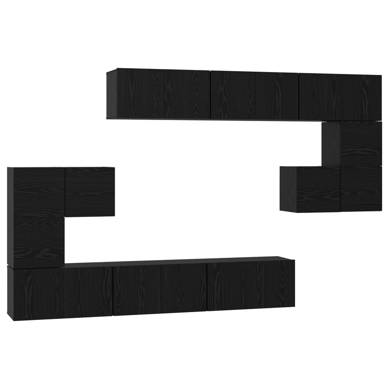 Casa si Gradina - Mobilier - Seturi de mobilier - Seturi living - Set Dulapuri TV cu raft Altele 10 pcs Stejar negru 180 x 30 x 90.5 cm - Infinity.ro