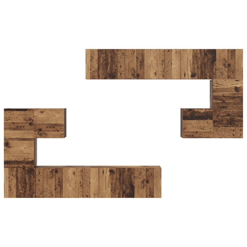 Casa si Gradina - Mobilier - Comode si corpuri - Comode - Set comoda TV 8 pcs Lemn vechi Mediu 30.5 x 30 x 30 cm - Infinity.ro