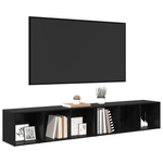 Casa si Gradina - Mobilier - Comode si corpuri - Comode - Set comoda TV 2 pcs Stejar Negru 37 x 35 x 107 cm Lemn compozit - Infinity.ro