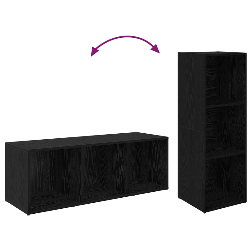 Casa si Gradina - Mobilier - Comode si corpuri - Comode - Set comoda TV 2 pcs Stejar Negru 37 x 35 x 107 cm Lemn compozit - Infinity.ro