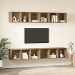 Casa si Gradina - Mobilier - Comode si corpuri - Comode - Dulap pentru TV pe Perete cu raft cu depozitare 4 pcs stejar artizanal - Infinity.ro