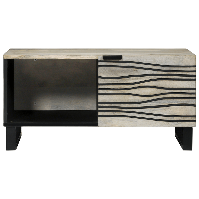 Casa si Gradina - Mobilier - Mese si birouri - Masute de cafea - Masa de cafea Alb, Negru 80 x 50 x 40 cm Lemn de mango solid - Infinity.ro