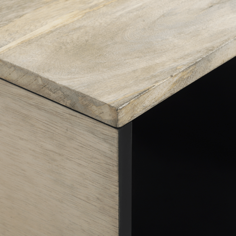 Casa si Gradina - Mobilier - Mese si birouri - Masute de cafea - Masa de cafea Alb, Negru 80 x 50 x 40 cm Lemn de mango solid - Infinity.ro
