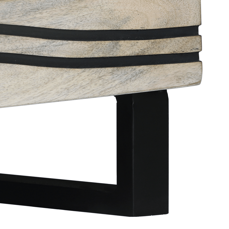Casa si Gradina - Mobilier - Mese si birouri - Masute de cafea - Masa de cafea Alb, Negru 80 x 50 x 40 cm Lemn de mango solid - Infinity.ro