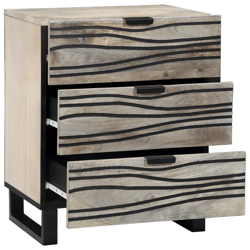 Casa si Gradina - Mobilier - Comode si corpuri - Noptiere - Noptiere cu sertar Alb si negru 50 x 33 x 60 cm - Infinity.ro