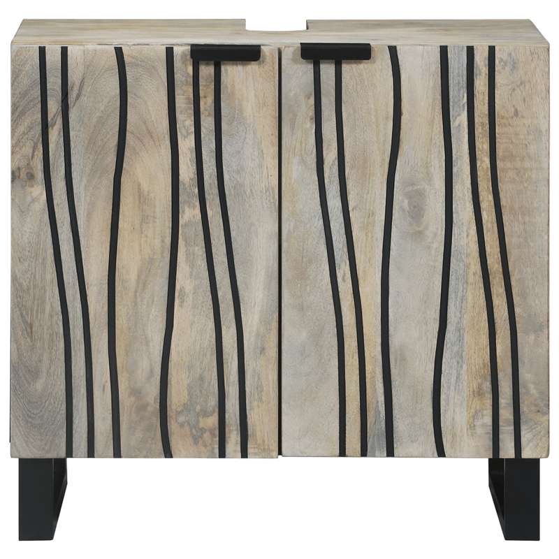 Casa si Gradina - Mobilier - Mobilier baie - Comode baie - Dulap de chiuveta cu raft cu depozitare cu usa Maro, Negru 62 x 33 x 58 cm - Infinity.ro