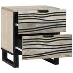 Casa si Gradina - Mobilier - Comode si corpuri - Noptiere - Noptiere cu sertar Alb si negru 40 x 33.5 x 46 cm - Infinity.ro