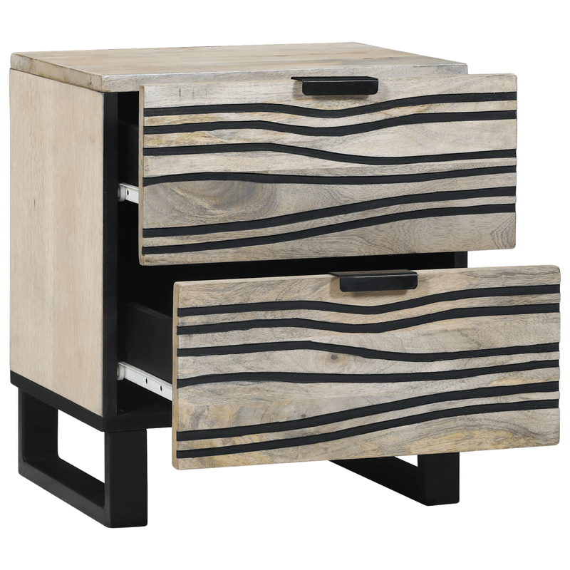 Casa si Gradina - Mobilier - Comode si corpuri - Noptiere - Noptiere cu sertar Alb si negru 40 x 33.5 x 46 cm - Infinity.ro