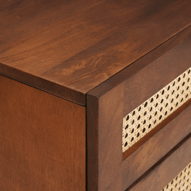 Casa si Gradina - Mobilier - Comode si corpuri - Noptiere - Noptiere Maro Ratan si Lemn Solid de Mango - Infinity.ro