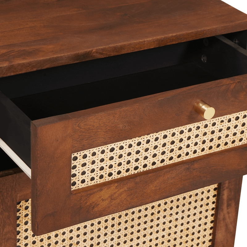 Casa si Gradina - Mobilier - Comode si corpuri - Noptiere - Noptiere Maro Ratan si Lemn Solid de Mango - Infinity.ro