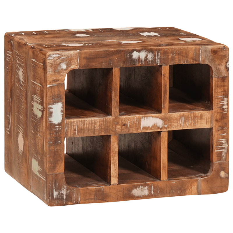 Casa si Gradina - Bucatarie si vesela - Accesorii bar - Suporturi bauturi - Raft pentru vin Maro 44 x 30 x 35 cm Lemn solid recuperat - Infinity.ro