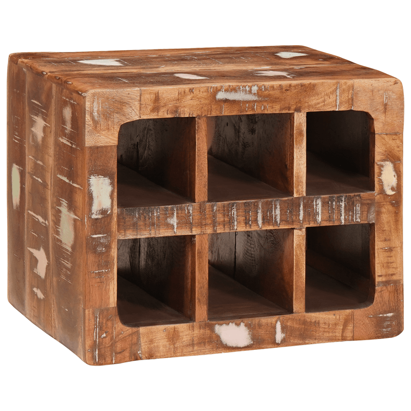 Casa si Gradina - Bucatarie si vesela - Accesorii bar - Suporturi bauturi - Raft pentru vin Maro 44 x 30 x 35 cm Lemn solid recuperat - Infinity.ro