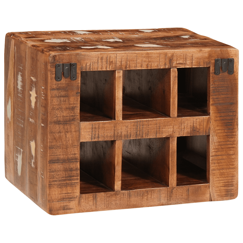 Casa si Gradina - Bucatarie si vesela - Accesorii bar - Suporturi bauturi - Raft pentru vin Maro 44 x 30 x 35 cm Lemn solid recuperat - Infinity.ro