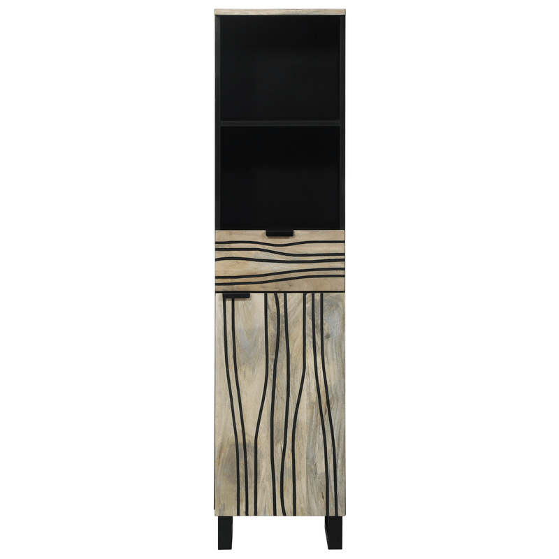 Casa si Gradina - Mobilier - Mobilier baie - Corpuri baie - Dulap de Baie cu sertar cu raft cu depozitare cu usa Maro, Negru 38 x 33.5 x 160 cm - Infinity.ro