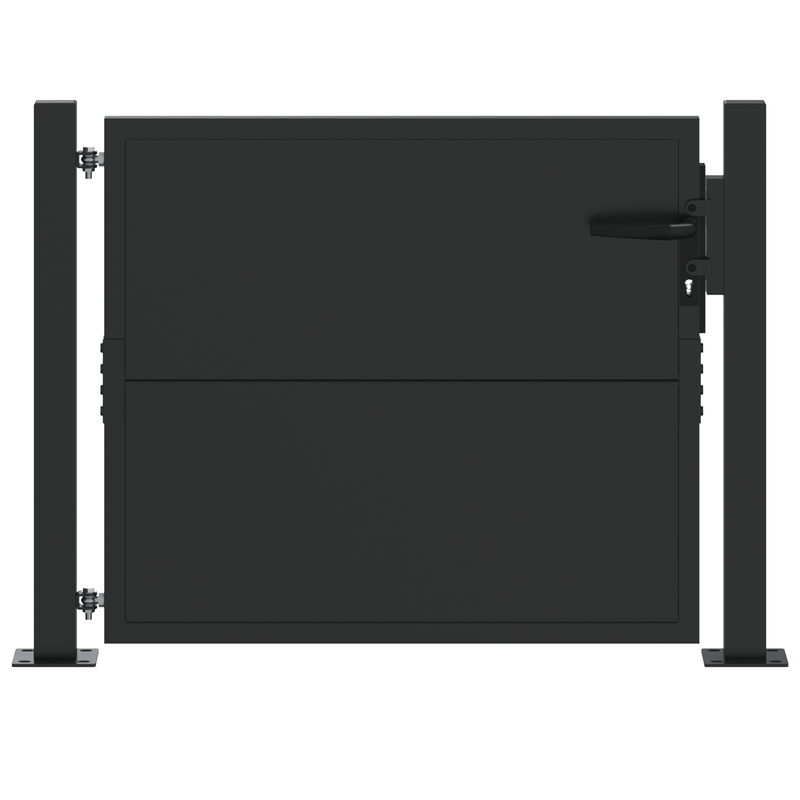 Casa si Gradina - Gradina si terasa - Garduri, panouri si accesorii - Poarta de gradina Negru 100 x 100 cm Otel vopsit in pulbere - Infinity.ro