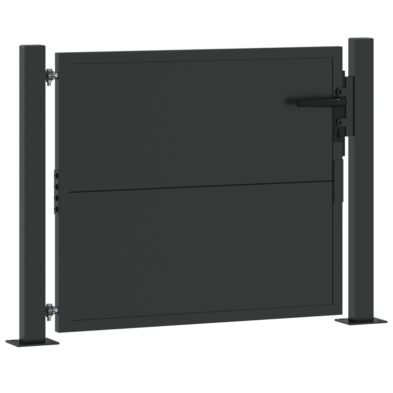 Casa si Gradina - Gradina si terasa - Garduri, panouri si accesorii - Poarta de gradina Negru 100 x 100 cm Otel vopsit in pulbere - Infinity.ro