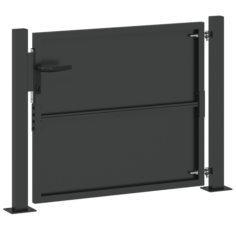 Casa si Gradina - Gradina si terasa - Garduri, panouri si accesorii - Poarta de gradina Negru 100 x 100 cm Otel vopsit in pulbere - Infinity.ro