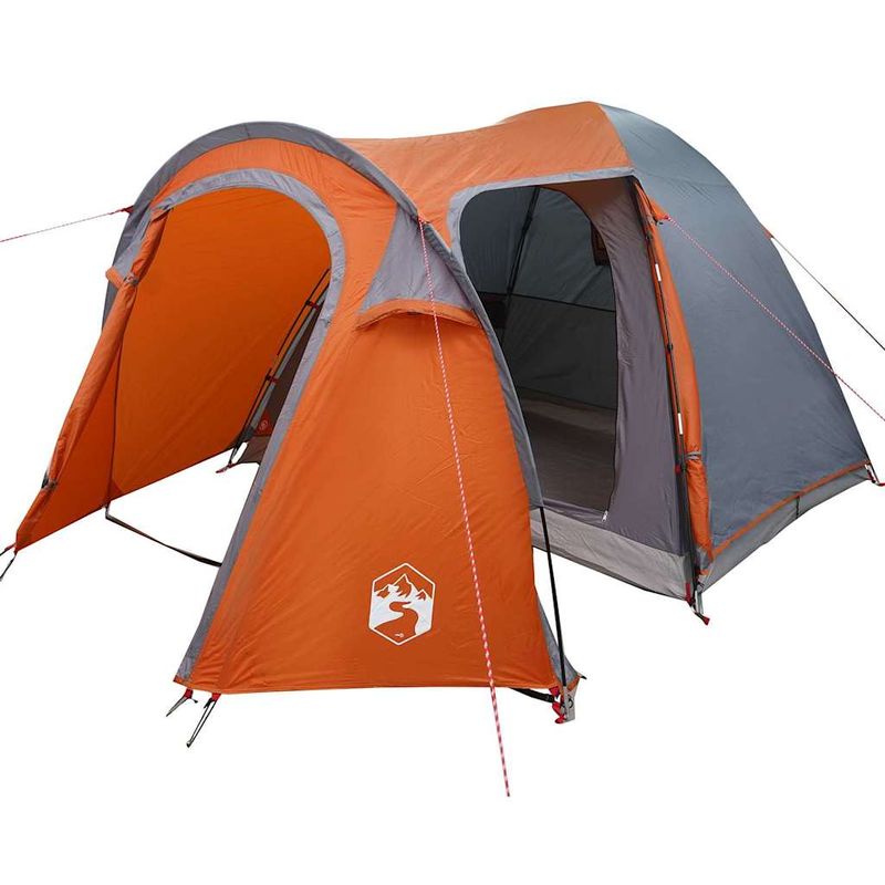 Sport si Outdoor - Camping - Corturi camping - Cort cu dome cu acoperis cu depozitare cu aerisire de aer Gri si Portocalie - Infinity.ro
