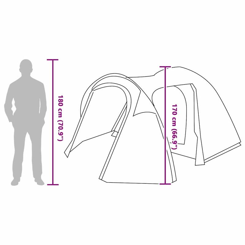 Sport si Outdoor - Camping - Corturi camping - Cort cu dome cu acoperis cu depozitare cu aerisire de aer Gri si Portocalie - Infinity.ro