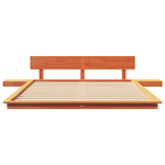 Casa si Gradina - Mobilier - Paturi si accesorii - Paturi - Cadru de Pat cu Mese Laterale Maro Cerat 160x200cm Lemn Solid - Infinity.ro