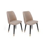Casa si Gradina - Mobilier - Scaune si fotolii - Scaune - Set scaune, Hanah Home, catifea, crem negru auriu, 50x49x90 cm - Infinity.ro