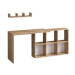 Casa si Gradina - Mobilier - Mese si birouri - Birouri - Birou de studiu, Hanah Home, panou din particule acoperit cu melamina, stejar, 74x45x145 cm - Infinity.ro