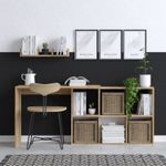 Casa si Gradina - Mobilier - Mese si birouri - Birouri - Birou de studiu, Hanah Home, panou din particule acoperit cu melamina, stejar, 74x45x145 cm - Infinity.ro
