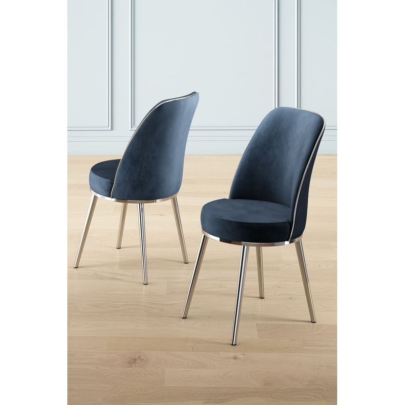 Casa si Gradina - Mobilier - Scaune si fotolii - Scaune - Set scaune, Hanah Home, lemn, antracit si crom, 45x42x91 cm, 6 piese - Infinity.ro