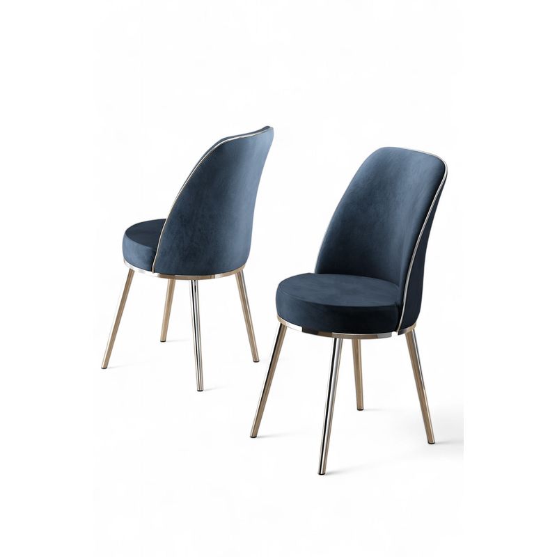 Casa si Gradina - Mobilier - Scaune si fotolii - Scaune - Set scaune, Hanah Home, lemn, antracit si crom, 45x42x91 cm, 6 piese - Infinity.ro