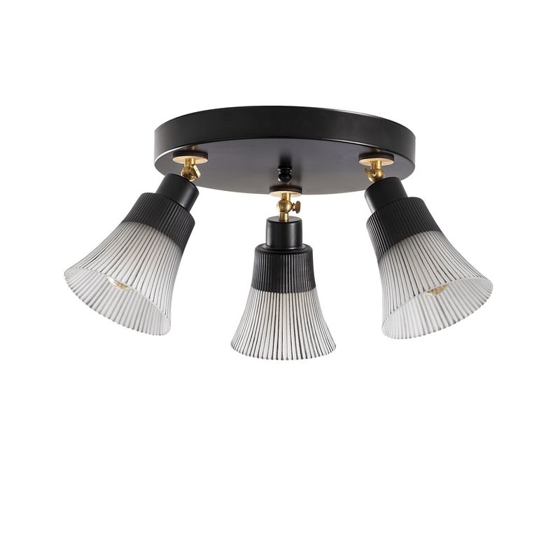 Casa si Gradina - Corpuri si surse de iluminat - Lustre si pendule - Lustra, Opviq, metal, negru, 48x23 cm, baza lemn, abajur sticla - Infinity.ro