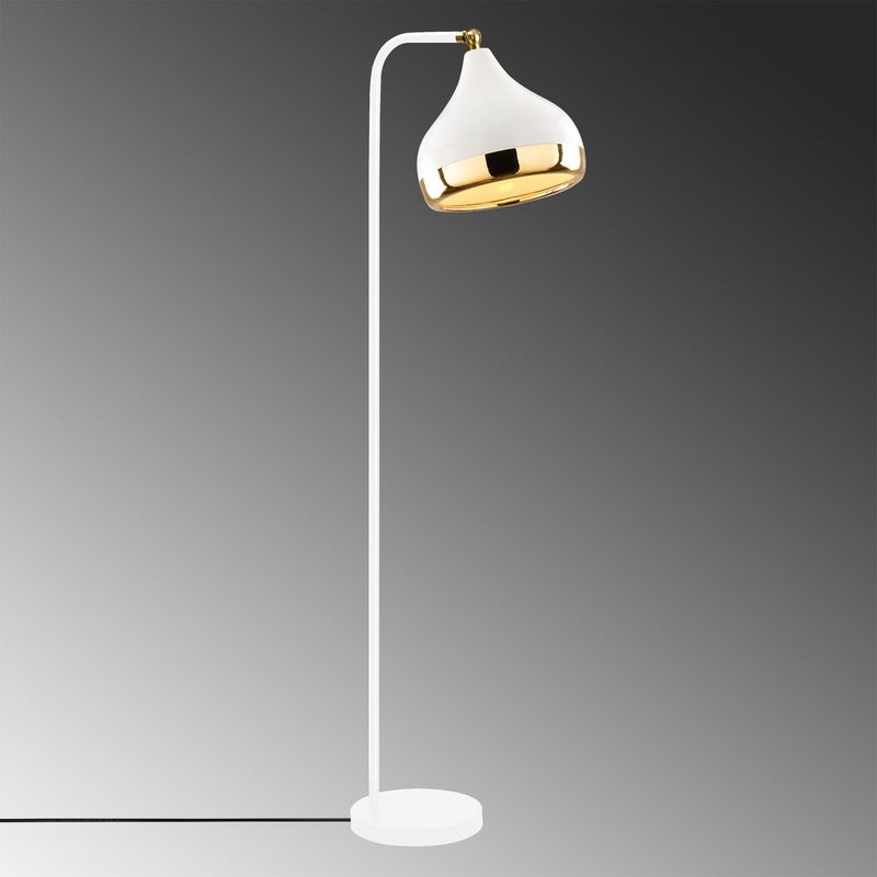 Casa si Gradina - Corpuri si surse de iluminat - Veioze si lampi - Lampadare - Lampadar, Opviq, metal, alb auriu, 30x17x120 cm - Infinity.ro
