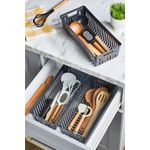 Casa si Gradina - Mobilier - Organizare si depozitare - Organizatoare pentru sertare si dulapuri - Organizator de bucatarie, Hermia, plastic, gri, 34.5x15x9 cm, set 3 piese - Infinity.ro