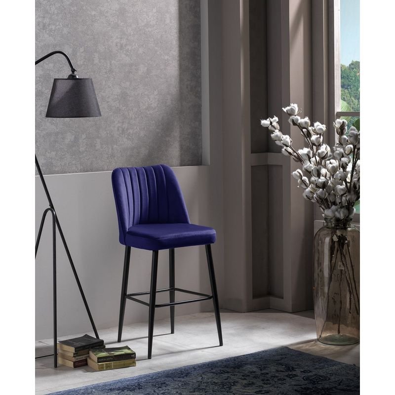 Casa si Gradina - Mobilier - Scaune si fotolii - Tabureti - Set taburete de bar, Hanah Home, melamina, albastru sax si negru, 49x45x99 cm - Infinity.ro