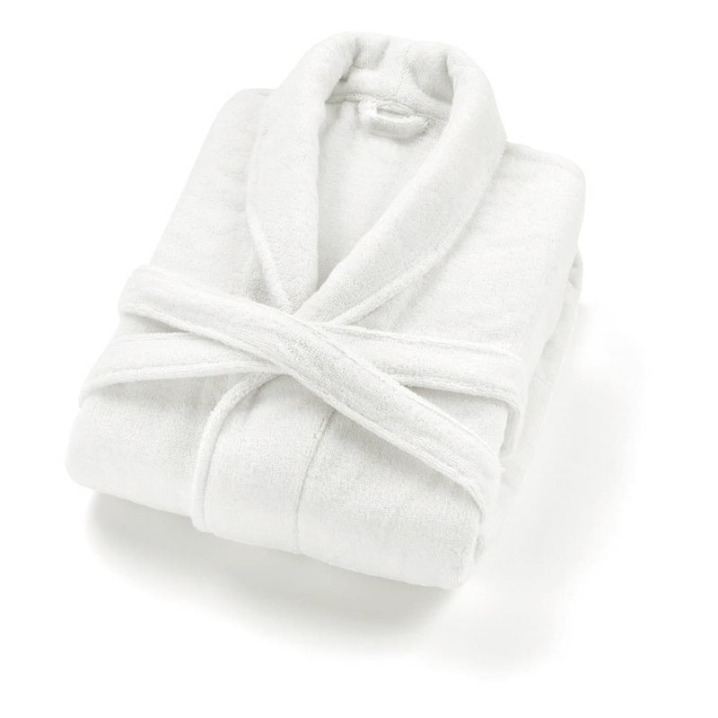 Casa si Gradina - Textile si covoare - Textile baie - Halate de baie - Halat de baie, L'essentiel Maison, alb, marimea l, 77% bumbac, 23% bambus - Infinity.ro