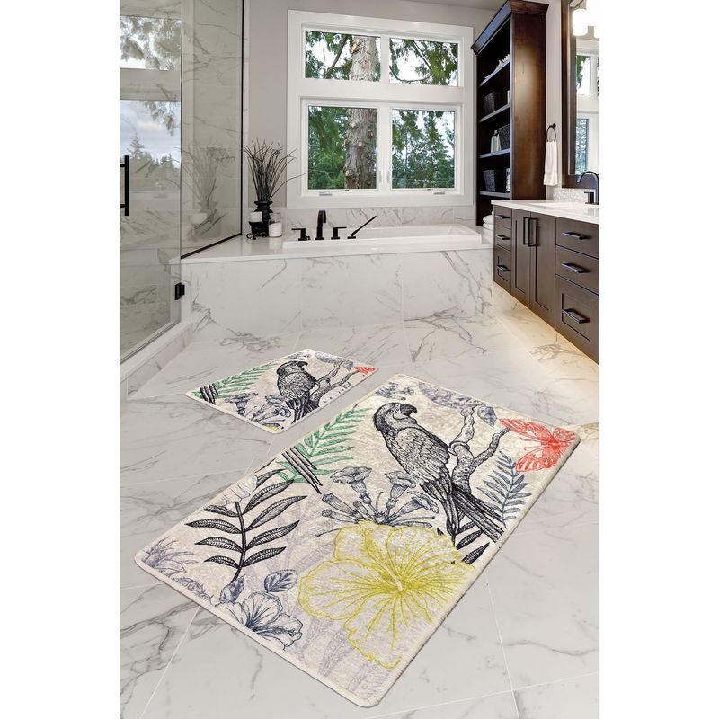 Casa si Gradina - Textile si covoare - Covoare - Covorase baie - Set covorase de baie, L'essentiel Maison, multicolor, 50x60 cm si 60x100 cm, 100% poliester, antiderapant, 359CHL2388 - Infinity.ro