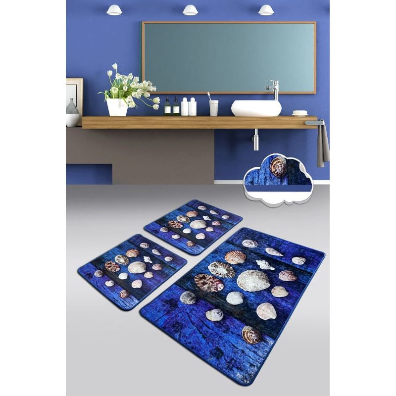 Casa si Gradina - Textile si covoare - Covoare - Covorase baie - Set covorase baie, L'essentiel Maison, multicolor, 60x100 cm si 2x 50x60 cm, 100% poliester, antiderapant, 359CHL4496 - Infinity.ro