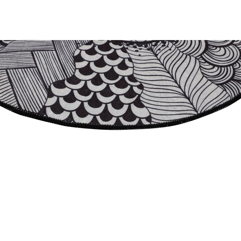 Casa si Gradina - Textile si covoare - Covoare - Covorase baie - Covoras de baie, L'essentiel Maison, negru si alb, 120 cm, 100% poliester, antiderapant, 359CHL4292 - Infinity.ro