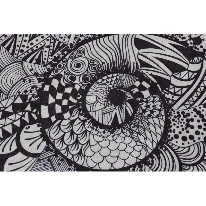 Casa si Gradina - Textile si covoare - Covoare - Covorase baie - Covoras de baie, L'essentiel Maison, negru si alb, 120 cm, 100% poliester, antiderapant, 359CHL4292 - Infinity.ro