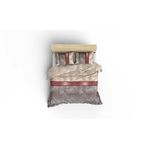 Casa si Gradina - Textile si covoare - Lenjerii de pat - Seturi de lenjerie - Set lenjerie pat dublu, L'essentiel Maison, crem bej gri rosu bordo alb, 200x220 cm, bumbac poliester - Infinity.ro