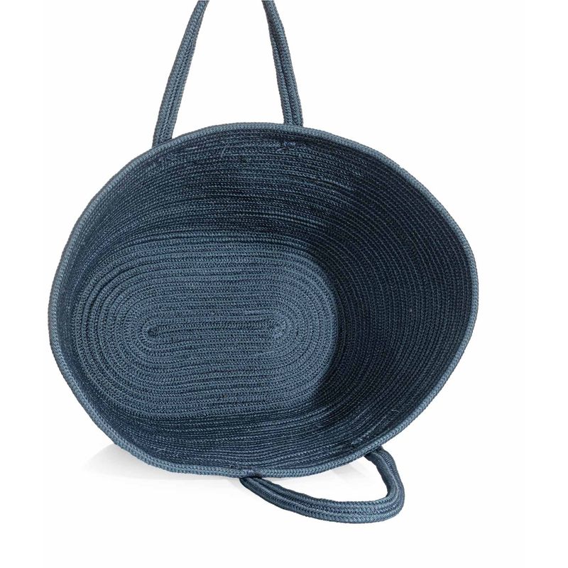 Fashion, accesorii si bijuterii - Femei - Accesorii femei - Genti si rucsacuri femei - Geanta decorativa, Aberto Design, albastru marin, bumbac 100%, 30 cm, lucrata manual - Infinity.ro